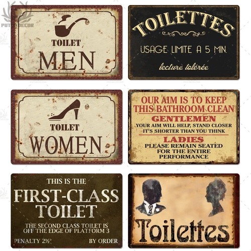 Our Aim Is To Keep This Bathroom Clean Metal Tin Sign Vintage Plaque WC Poster - Picture 9 of 13