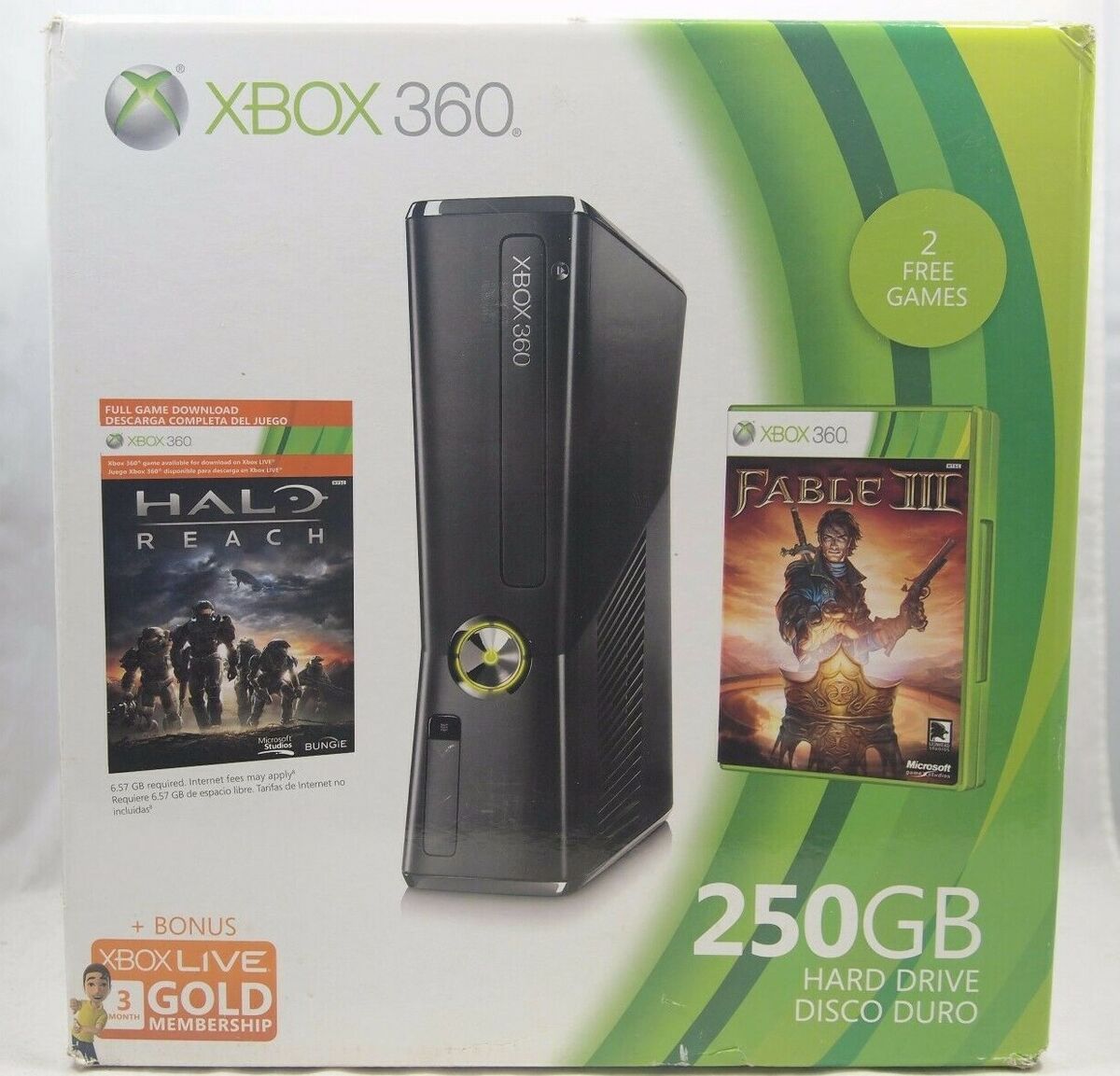 Empty box for 360 250GB Halo Reach/ Fable III 3 Authentic | eBay
