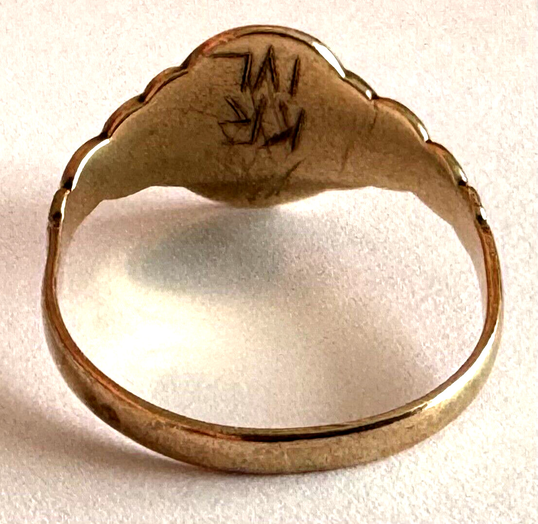 Antique 8K Solid Gold Initial Letter Monogram Lad… - image 9