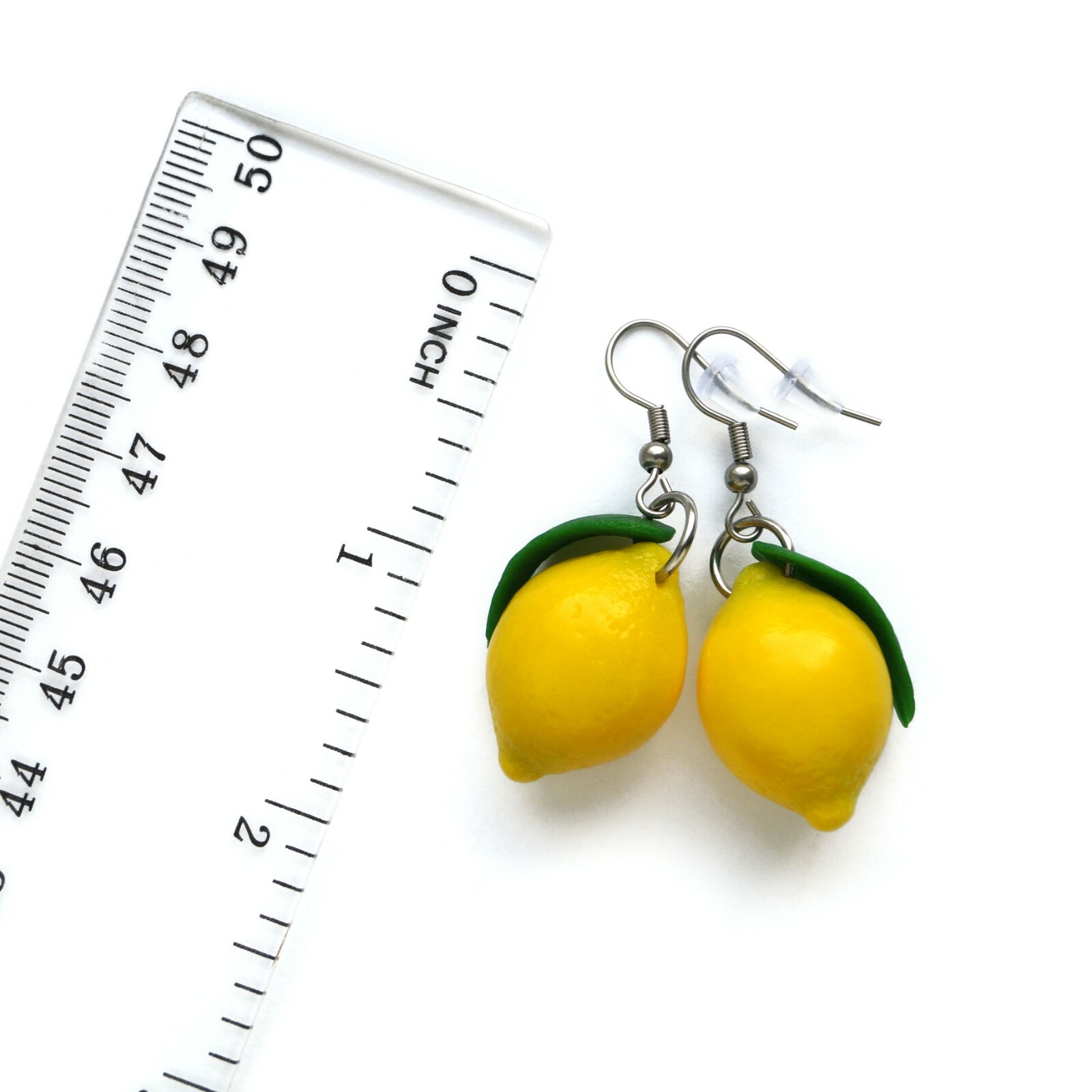 Lemon Drop Earrings Yellow Fruit Hypoallergenic Stainless Steel Citrus