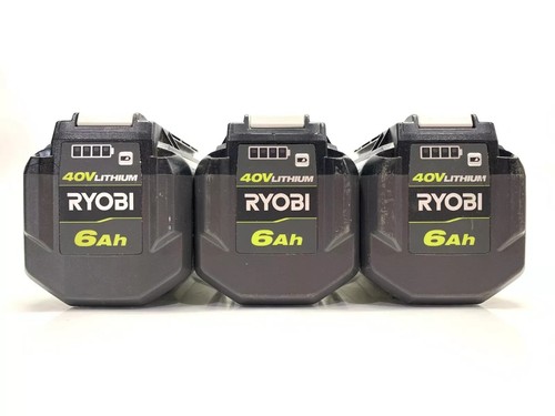 FOR PARTS ONLY - 3x RYOBI 40V 216Wh 6.0Ah OP40602VNM Batteries - WILL NOT CHARGE