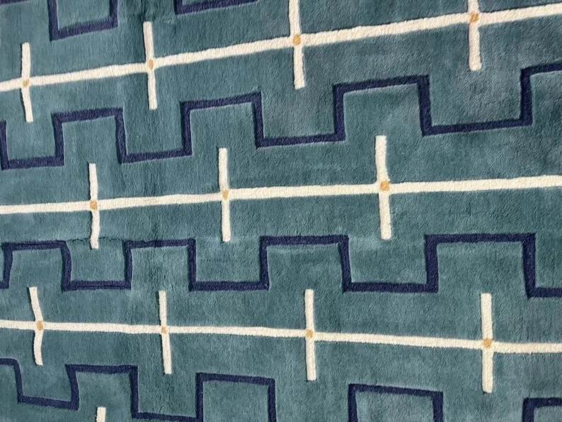 Hand Tufted Berry Rain Wool Area Rug Wool 85% Wool For Bedroom living 4X9,5x8, - Image 3 of 4