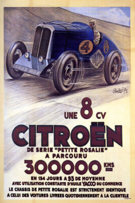 CITROEN 8 CV PETITE ROSALIE PRIX RACE FRENCH CAR RACING VINTAGE POSTER REPRO