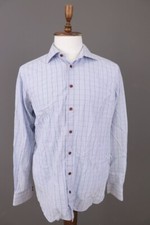 Eton Contemporary Fit Check Poplin Long Sleeve Button Down Shirt Size 41 / 16
