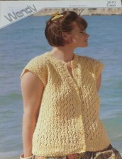 Wendy Capri Knitting Pattern Lady's Lacy Patterned Sleevless Cardigan 2670