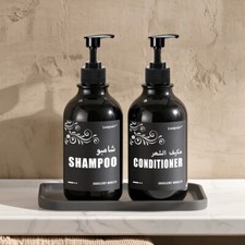 500ml/16oz Soap Dispenser Black Shampoo Pump Soap Bottles Wall Mounted Container