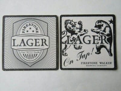 Beer Brewery Coaster ~ FIRESTONE WALKER Lager On Tap! ~ Paso Robles, CALIFORNIA
