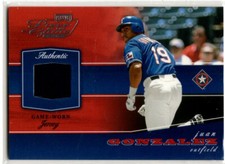 2002 Playoff Piece of the Game Baseball Juan Gonzalez JERSEY RANGERS