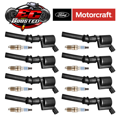 MOTORCRAFT Suppressor Spark Plug + Racing Ignition Coil For Ford F-150 4.6L V8