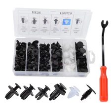 100pcs 6size Clips Fender Liner Blind Rivet Bumper Retainer Fastener Kit + Tool