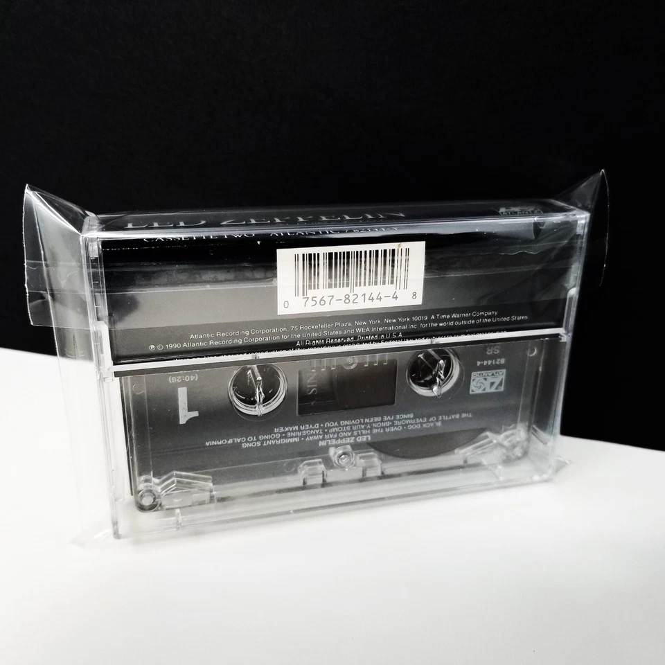 100 Cassette Tape Outer Sleeves 1.6mil Plastic Resealable Clear Poly Bag Covers - Image 3 of 4