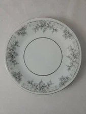 Lynns OLIVIA Gray White Flowers -6 1/4" Bread & Butter /Dessert PLATE -Free Ship