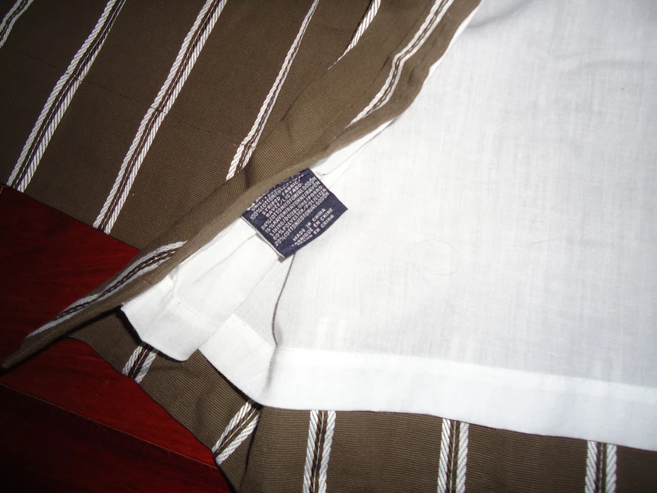 NAUTICA CAFÉ MARRÓN Y BLANCO RAYAS OJAL (PAR) PANELES FORRADOS CORTINAS 51 X 84 Foto 4 de 4