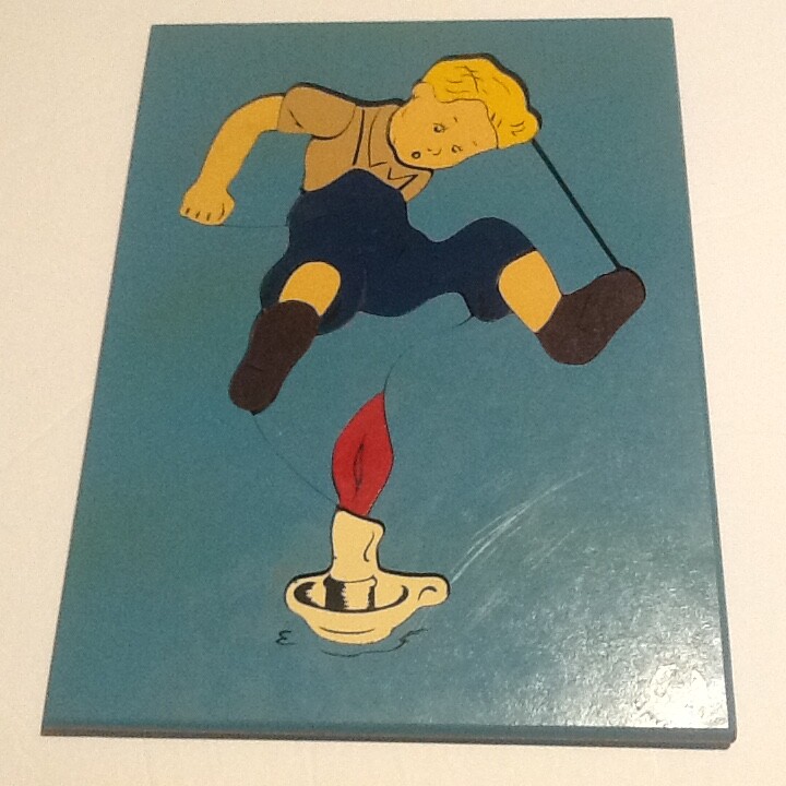 Vintage Wood Puzzle Jack Be Nimble Jack Be Quick Nursey Rhyme16