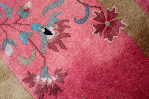 Handmade antique Art Deco Chinese rug 1.9' x 3.8' (60cm x 117cm) 1920s - 1C907 - Picture 6 of 10