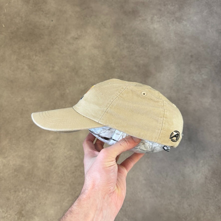 First Trust Baseball Hat Mens Embroidered Adjustable Strapback Cap Beige image 5