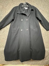 Steve by Searle Women’s Coat Alpaca Wool Black Long Overcoat Size 2 Made in USA