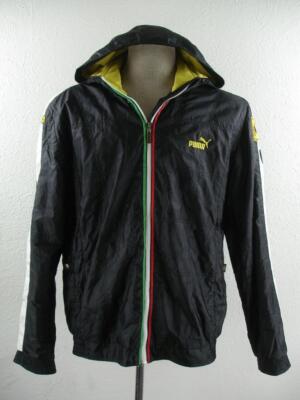 PUMA Men's sz M Scuderia Ferrari Modena Italia Jacket Racing Jacket Black Hooded