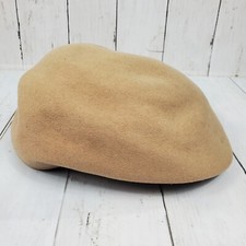Vintage Totes Mens 100% Wool Newspaper Boy Hat Tan Brown Size Large Made in USA