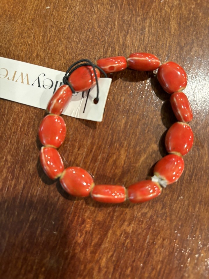 Clay Oval Bead Stretch Bracelets 5.5” Set Of 3 Speckled Yellow Orange