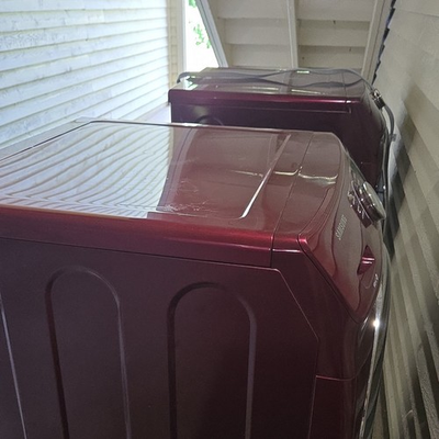 #ad Samsung Red Front Load Washer amp; Dryer Set Electric Freestanding Side by Side $300.00