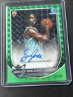 2025-26 Topps Bowman Chrome Sion James Green Geo Auto RC /99 Hornets