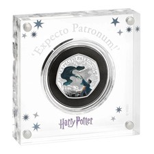 2025 Harry Potter - 08 Magic Wand The Patronus Coloured 50p Silver Proof