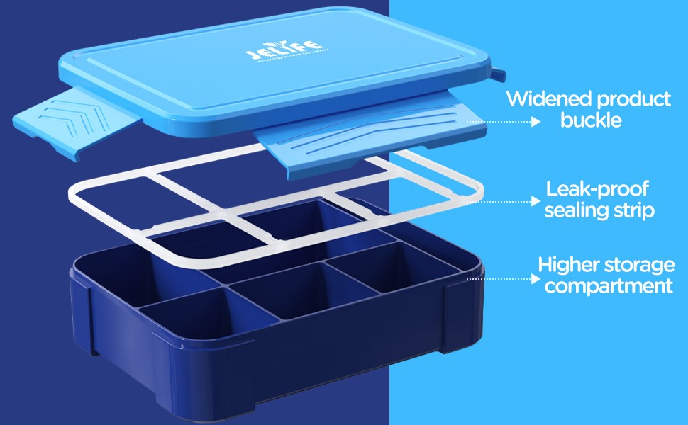 Bento Box Kids Lunch Box - 1450ml Lar Leakproof 6 partments