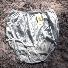 Shiny Nylon Cotillion Granny Panties Size 6 Light Blue NWT Cotton Gusset