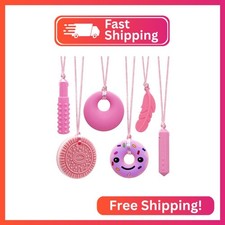 Chew Necklaces for Sensory Kids, Silicone Chewy Necklace for Children with Autis