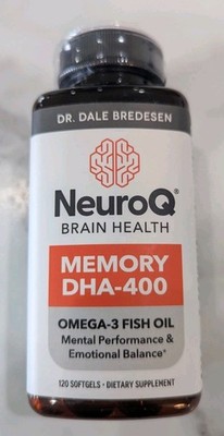 NeuroQ Brain Health Memory DHA-400 120 Ct Softgels Exp 07/2027, 1 Month Supply
