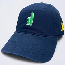 Johnnie O Hat Cap Strapback Adult One Size Blue Awareness Ribbon Beach NWT