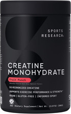 Sports Research® Creatine Monohydrate Powder 5G, Fruit Punch (13.97Oz) | Gain Le