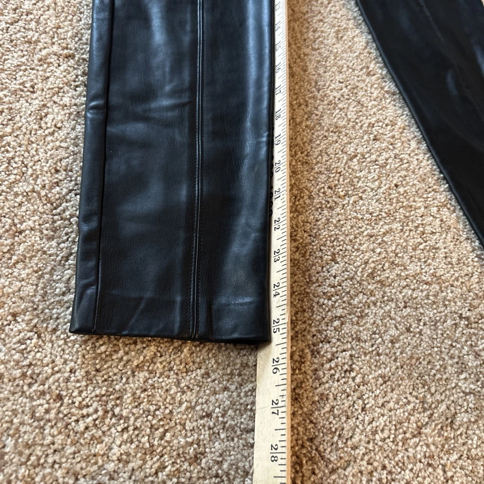 Pantalones de pierna recta de cuero sintético negros para mujer GUESS talla S 28X25,5 A1 Foto 4 de 4