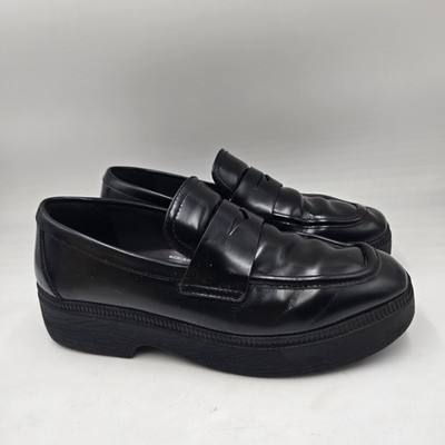 FitFlop F-Luma Chunky Women Size 11 Black Loafers Shoe Grunge Academia Comfort