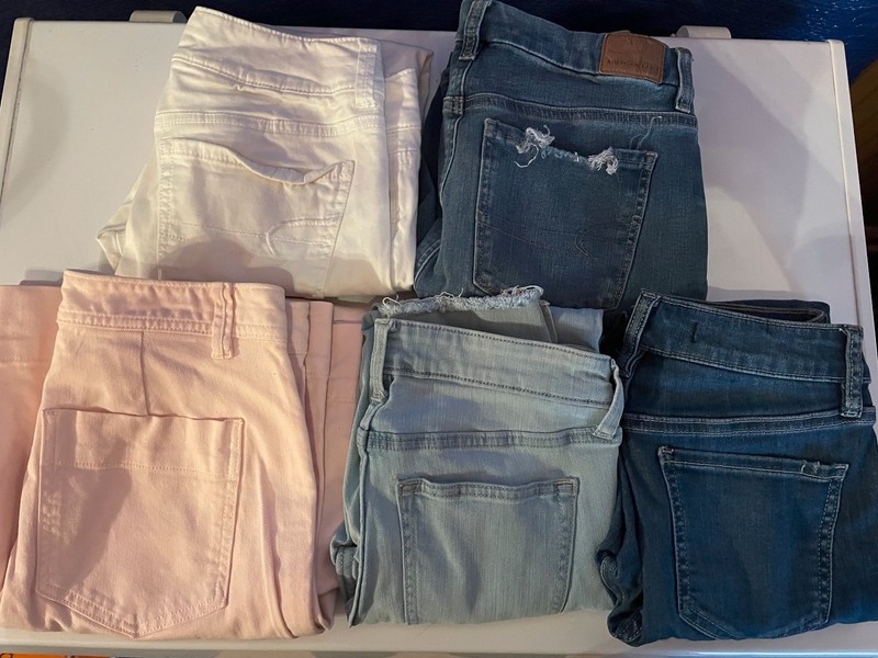 5 Pc Lot Brand Name Pants & Jeans Sz 1/2 Short Petite American Eagle Gap Eunina
