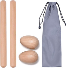 4 Pcs Musical Hand Percussion Instrument Set, Includes 1 Pair 8 Inch Rhythm S...