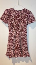 SHEIN Women’s Burgundy Floral Sundress Short Dress Lightweight Size XS