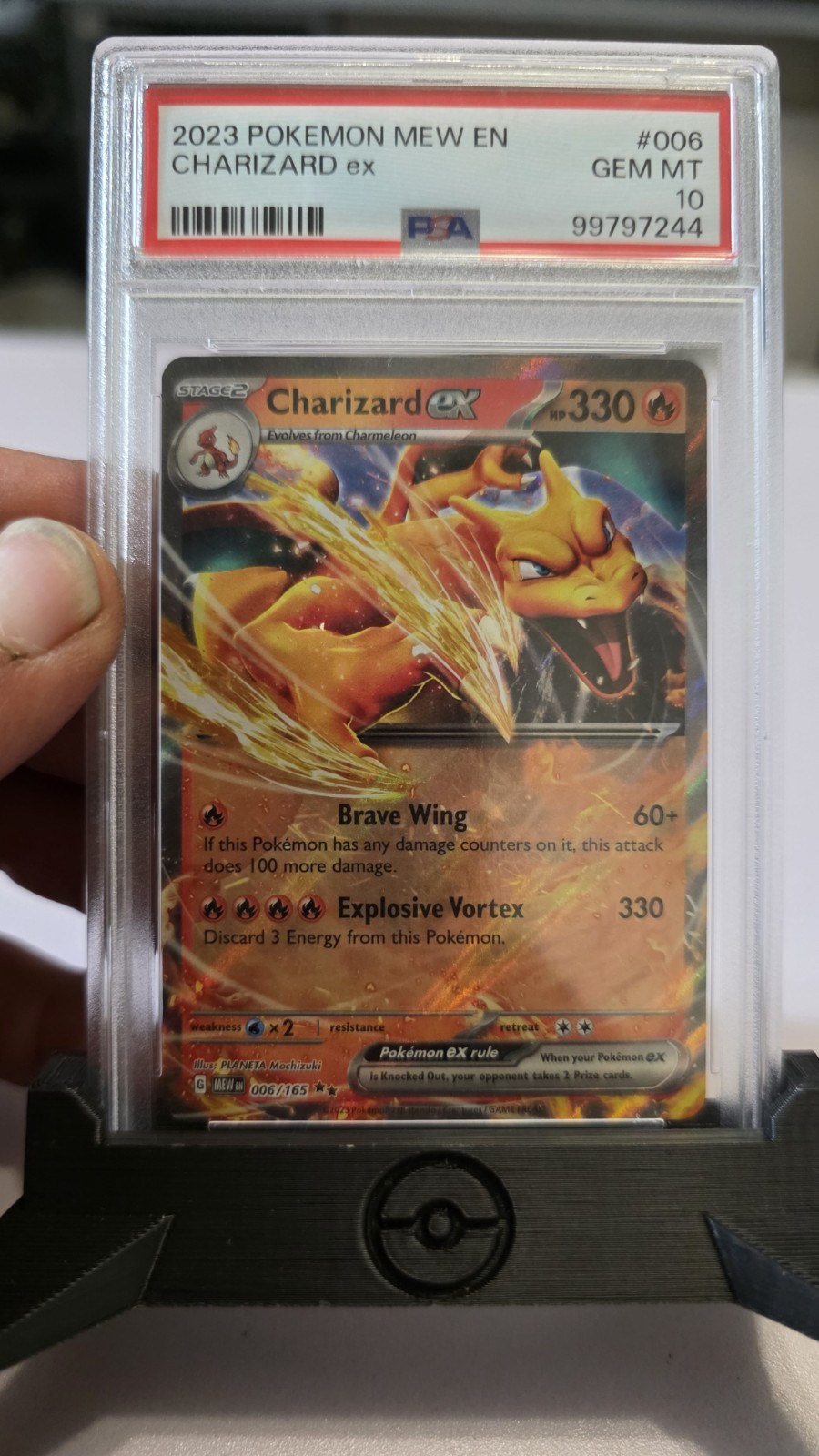 Charizard EX # 006/165 S&V Pokemon 151 English PSA 10 Gem Mint Pokemon Card 2023 view 2