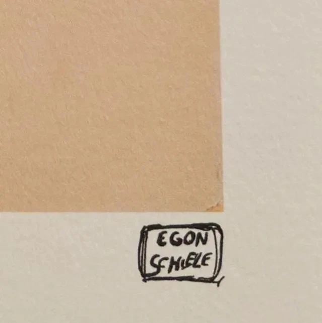 Egon Schiele | Sitzende Frau Lithographie | Limitierte Auflage | Signiert & Nummeriert - Bild 4 von 4