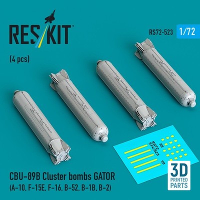 ResKit RS72-0523 - 1:72 CBU-89B cluster bombs GATOR (4 pcs) (A-10, F-15E, F-16, 