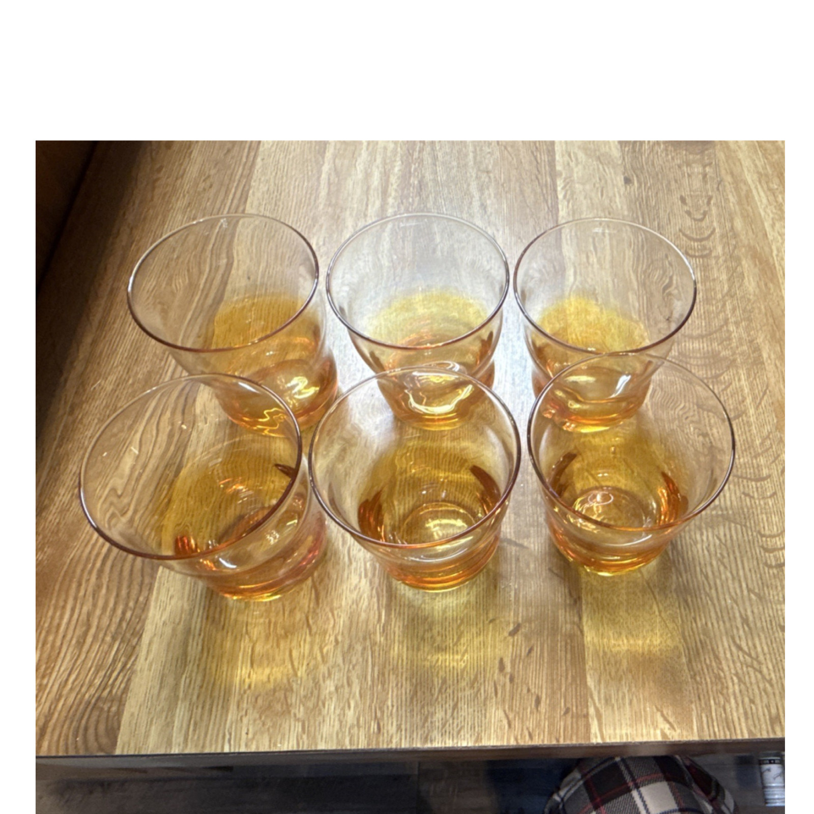 Set of 6 Amber Glass Tumbler Drinkware, Round Glossy Finish for Unisex Adults