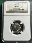 1937 UNITED STATE BUFFALO NICKEL 5C COIN NGC MS66 FREE SHIPPING