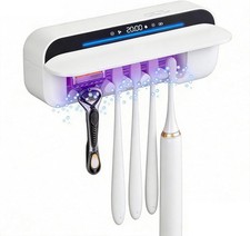 Toothbrush Sanitizer Holder Wall Mounted UVC Tube 5 Slots for Family