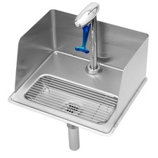 T&S Brass B1235 Pedestal Glass Filler and Drip Pan with Splash Guard