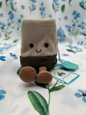 Jellycat BNWT Amuseables Collection Steepy Tea Bag adorable face plushie!