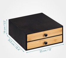 Navaris Coffee Capsule Holder with 2 Drawers Bamboo Coffee Pod Storage Drawer 