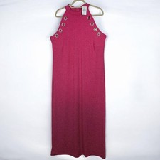 Ashley Stewart Maxi Dress Women Plus Size 18/20 Pink Sleeveless Mock Neck NWT