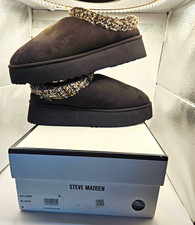 Steve Madden Selden Women's Black Suede Clog Slippers Slip-On US 9
