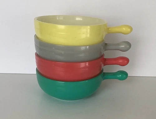 Glasbake Soup/Cereal Bowls With Handles - Set of 4